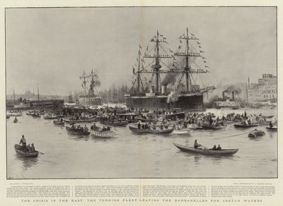 Krisen i Øst, den tyrkiske flåde forlader Dardanellerne for at sejle til Kretas farvande af William Lionel Wyllie